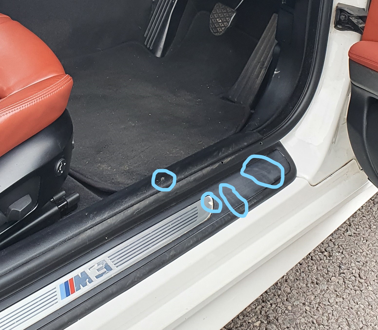 Door Entry Sill Scuff - stolen car